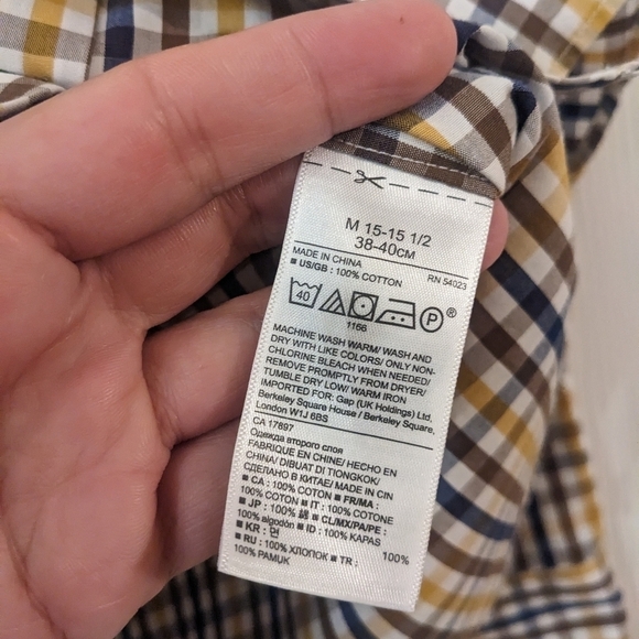 Men's BANANA REPUBLIC Camden Fit Checked Long Sleeve Button Down Shirt - Picture 5 of 7